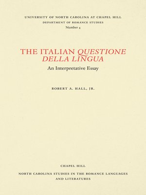 cover image of The Italian Questione della Lingua